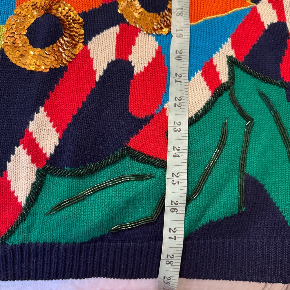 I.B. DIFFUSION Women LARGE Vintage 90's Sequined Beaded Ugly Christmas Sweater - Picture 10 of 10